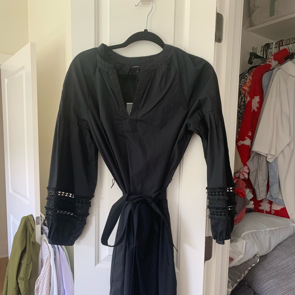 Who What Wear Black Midi Dress - M